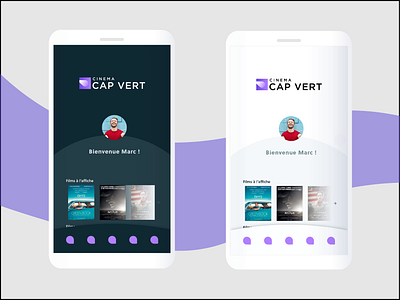 Cap Vert app cinema dark ui design france graphic design light ui ui