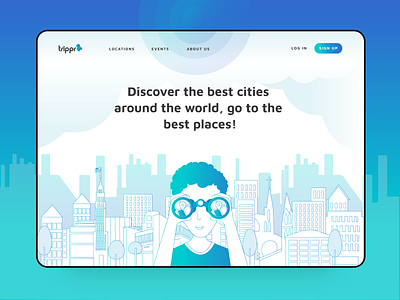 trippr adventure app application branding design events illustration logo mobile places trip turism ui ui design web world