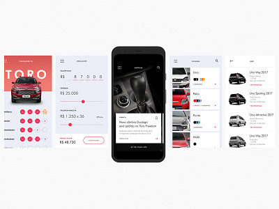 FIAT MOBILE app branding car car configuration colors dashboard dashboard ui design flat interface minimal mobile app mobile ui selector typography ui web website