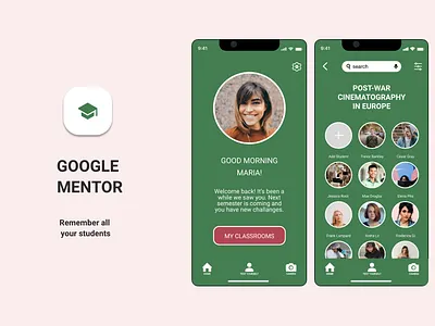 Google Mentor adobexd app design ui uidesigner ux uxdesign uxdesigner uxui xd design