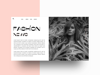 Fashion News branding fashion fashion brand girl mockup model news pink typography ui ui ux ui design uidesign ux ux design uxdesign uxui website website concept website design