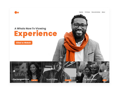 Website for an Online TV Company #landingpage clean design interaction minimal minimalist design tv tv app ui ux web