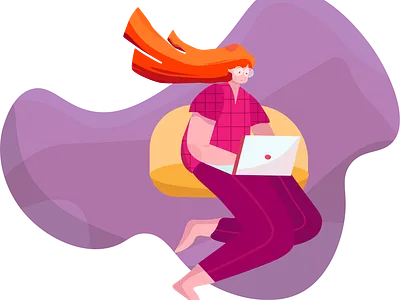 Work from home art design flat flat art illustration minimal vector