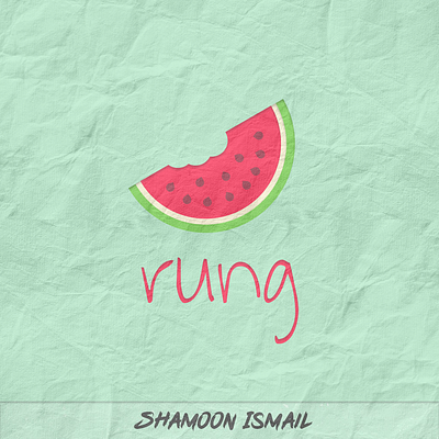 Rung - Music Album Art | Shamoon Ismail album album art alphabet app art branding design happy illustration logo music red rung shamoon song texture ui unfold urdu watermelon