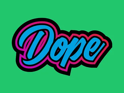 Dope Sticker Design design graphic design icon minimal sticker typedesign typeface typogaphy typography art