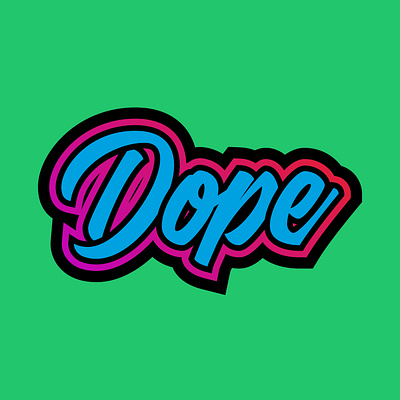 Dope Sticker Design design graphic design icon minimal sticker typedesign typeface typogaphy typography art