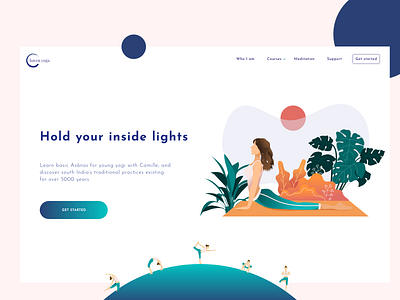 Yoga landing desktop concept concept design designer illustration landing page ui uidesign ux webdesign yoga