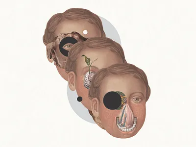 Les traigo la modernidad body collage illustration