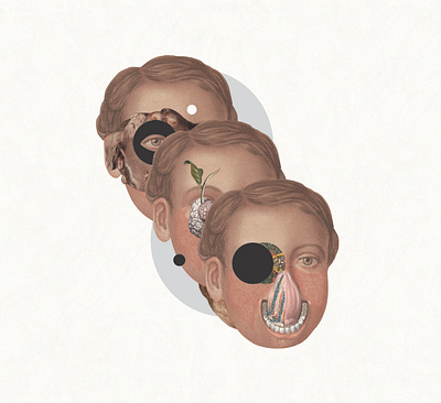 Les traigo la modernidad body collage illustration