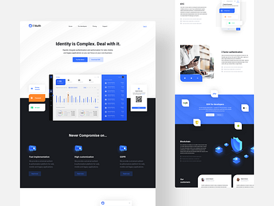 O1Auth website authentication design landing page security ui ux web webapp website
