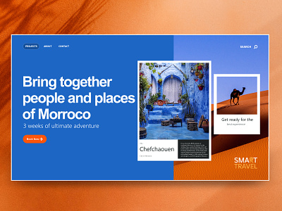 Morocco Travel App blue branding clean desert design flat graphicdesign inspiration lanscape logo photograhy smart travel travel app traveling typography ui uidesign uiux userinterface