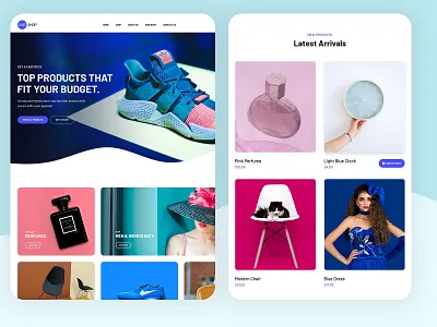 One Shop blue checkout clean layout modern psd design psd template shop shopping shopping cart typogaphy ui ui design ux