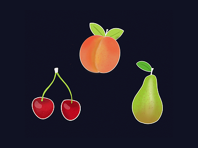 Fruit apple cherries fruit pear procreate