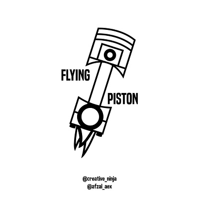 'Flying Piston' Logo Design Concept. auto brand branding flying piston logo design logo design branding logo design concept logo designer logo designs logodesign logos minimal minimal design minimalist logo moto simple simple design simple logo