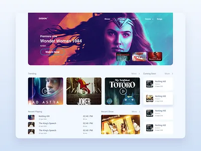 Online Media services provider landing page digital platfrom education app landing page design live streaming media services minimal netflix tv show typography user experience user inteface video streaming web design web service website website concept youtube