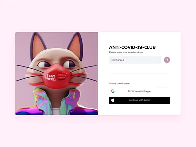 Anti-Covid-19-Club Signup Page 001 covid 19 dailyui figma user inteface