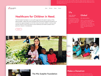 Mia Sutphin Foundation design website