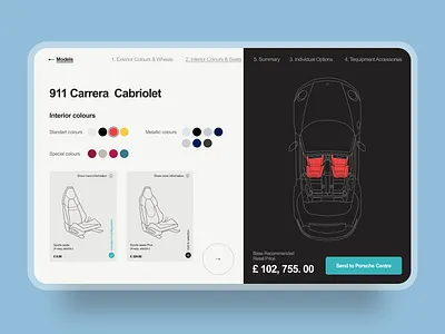 Porsche Car Configurator design illustration minimal ui web