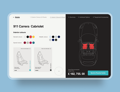 Porsche Car Configurator design illustration minimal ui web