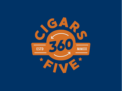 Cigars360Five badge cigar logo design