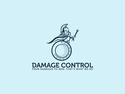 Damage Control damaged gladiator logo logo design repair water