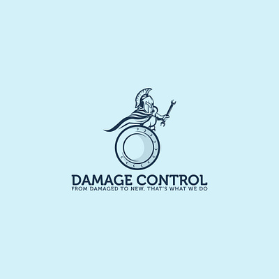 Damage Control damaged gladiator logo logo design repair water