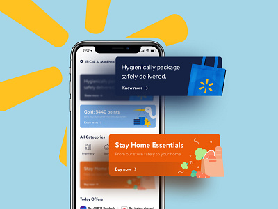 Grocery App Homescreen app appdesign design groceryshopping illustration shopping ui ux