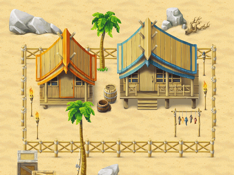 Art made for Meidenstone game demo animation art building fence game game art game artist game design house objects palm props tileset