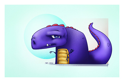 Purple Dino art artist character character design design digital art digital illustration digitalart dinosaur drawing graphic design illustration procreate sketch