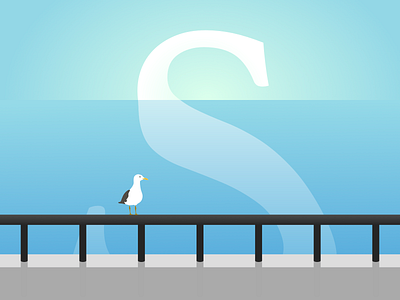 S is for Seagull contemporary daily design design flat gradient minimal vector