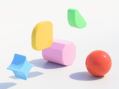 Playful 3d 3d art brand identity c4d color concept design playful shape