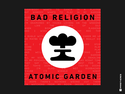 BAD RELIGION - ATOMIC GARDEN atomic black design dribbbleweeklywarmup garden graphic design icon minimalistic music punk rock red typography vector weeklywarmup