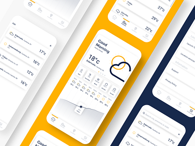 Weather App🌤 app design invision ios ios app design minimal project sketchapp ui uiux ux