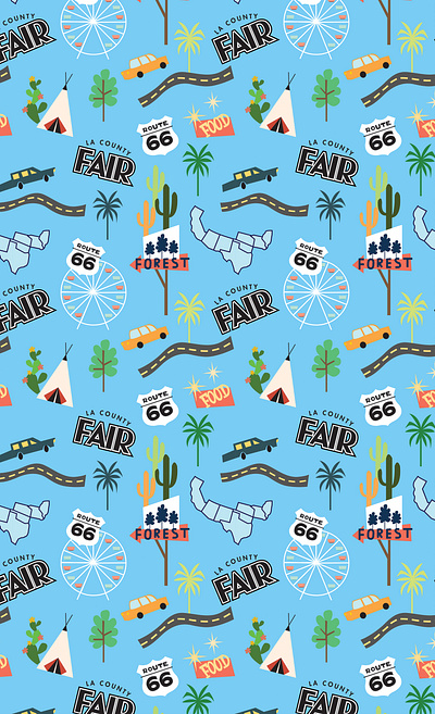 LA County Fair Print all over print california illustration illustrator losangeles pattern pattern design print design route66 socks surface pattern surface pattern design vector