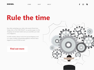 Diesel landing page design diesel diesel watches illustration ui