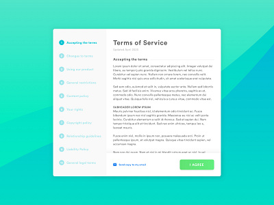 Daily UI #089 : Terms of Service daily ui dailyui design interface design minimal modern steps terms and conditions terms of service ui user interface