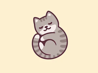 Cat nap cartoon cat catnap cute design illustration nap sleep tabby vector
