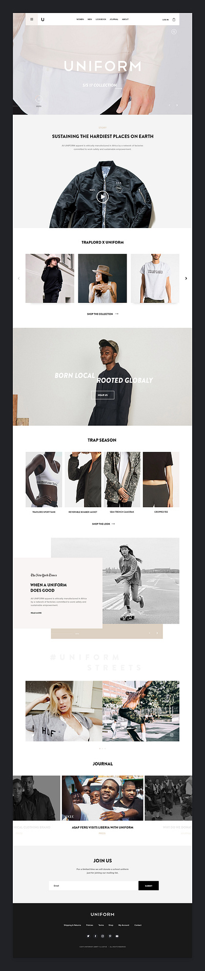 Streetwear eCommerce art direction branding design ecommerce minimal responsive ui ux