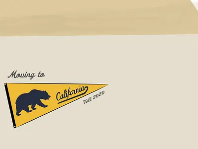 Moving Announcement berkeley branding design designchallenge flag illustration typography