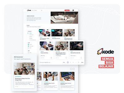 E-learning Course Catalog KODE Website for Student clean course design e learning education illustration landing page mobile app onboarding program school student teacher ui user experience user interface ux website
