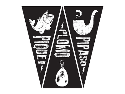 Pique—Plomo—Pipaso black and white crests designs pennants