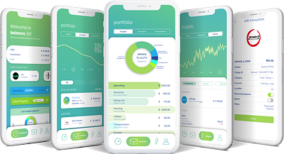 Balance, your financial entourage budget diagram donut chart finance finance app line chart portfolio