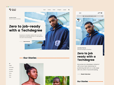 Tones & Shades - A Digital Magazine For Black Creatives black black creatives black culture branding clean interviews landing page london magazine ui design web design