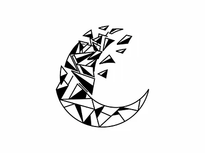 Crystal lunar abstract crystals inspiration line art lineart logo minimalist modern monogram moon simple