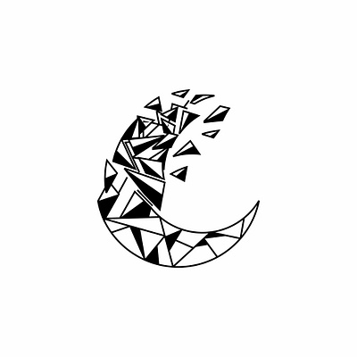 Crystal lunar abstract crystals inspiration line art lineart logo minimalist modern monogram moon simple