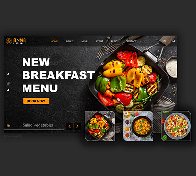Restaurant Website design ui ux web