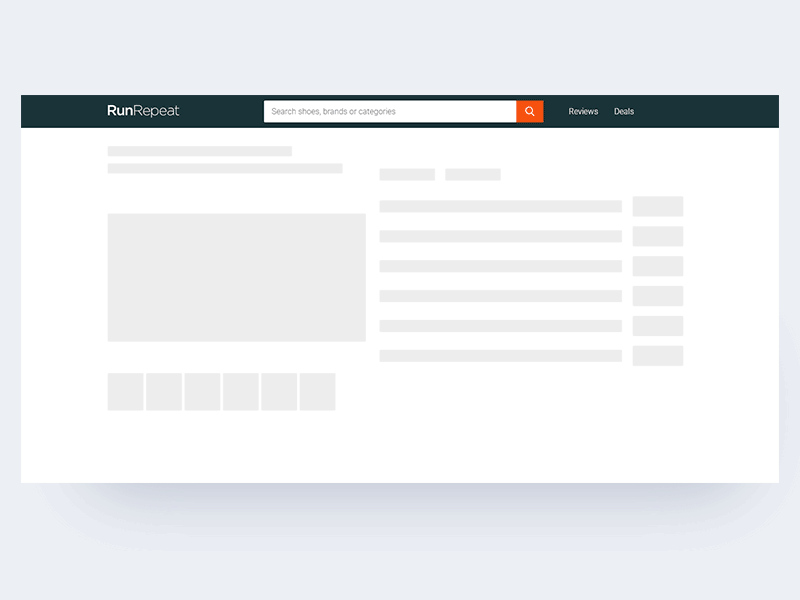Skeleton Loading - RunRepeat design loading loading state price comparison skeleton ui ux website