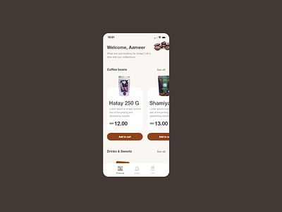 Coffee store app beans coffee daily ui design ui ux