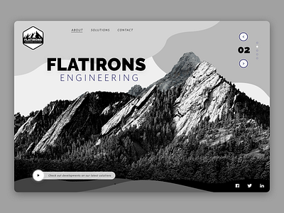 Simple Web Concept for Engineering Co. black and white branding engineering grey landing page mountains slider solutions video background wavy