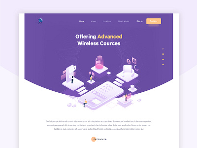 Technology Homepage banner design branding homepage design landing page typography ui ux vector